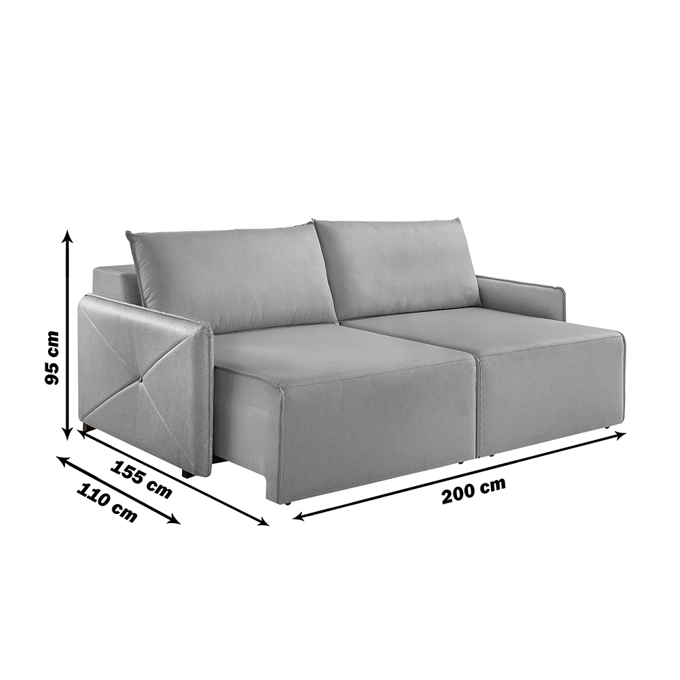 Sofá 3 Lugares Retrátil Urban Linho Bege 200 cm