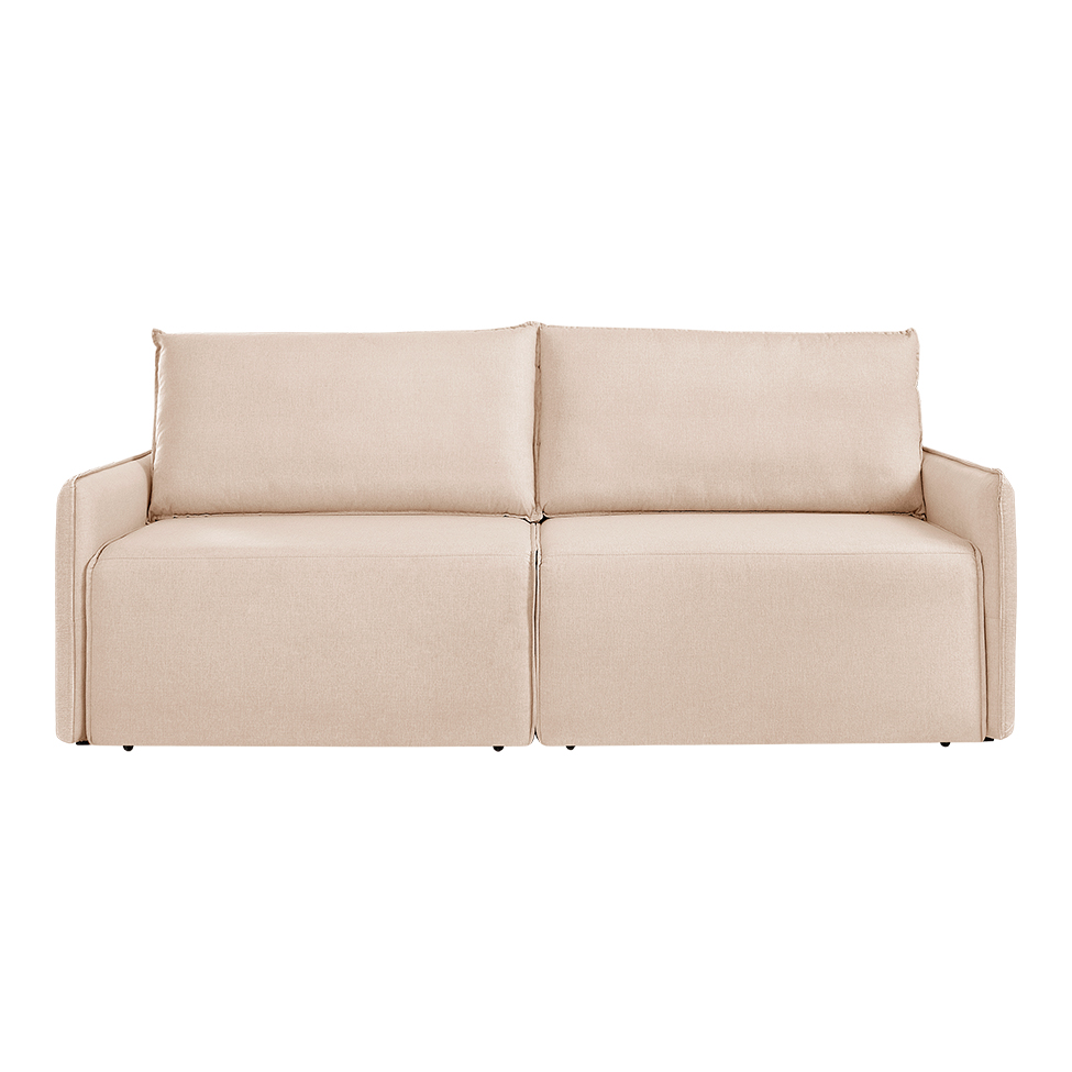 Sofá 3 Lugares Retrátil Urban Linho Bege Claro 220 cm