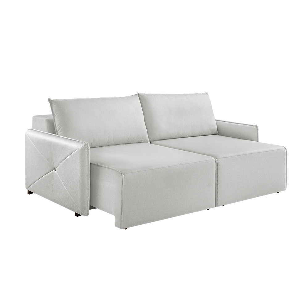 Sofá 3 Lugares Retrátil Urban Linho Cinza 220 cm