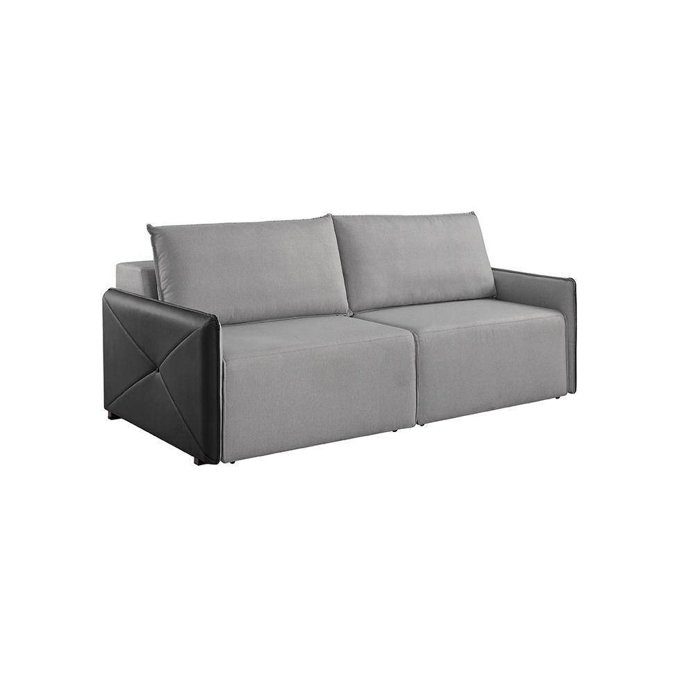 Sofá 3 Lugares Retrátil Urban Linho Cinza e Preto 200 cm