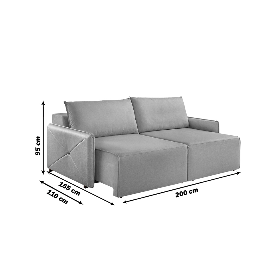 Sofá 3 Lugares Retrátil Urban Linho Palha 200 cm