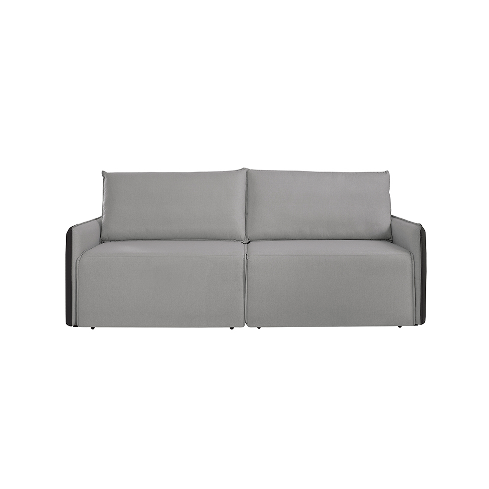 Sofá 3 Lugares Retrátil Urban com Entrada USB Linho Cinza e Preto 200 cm