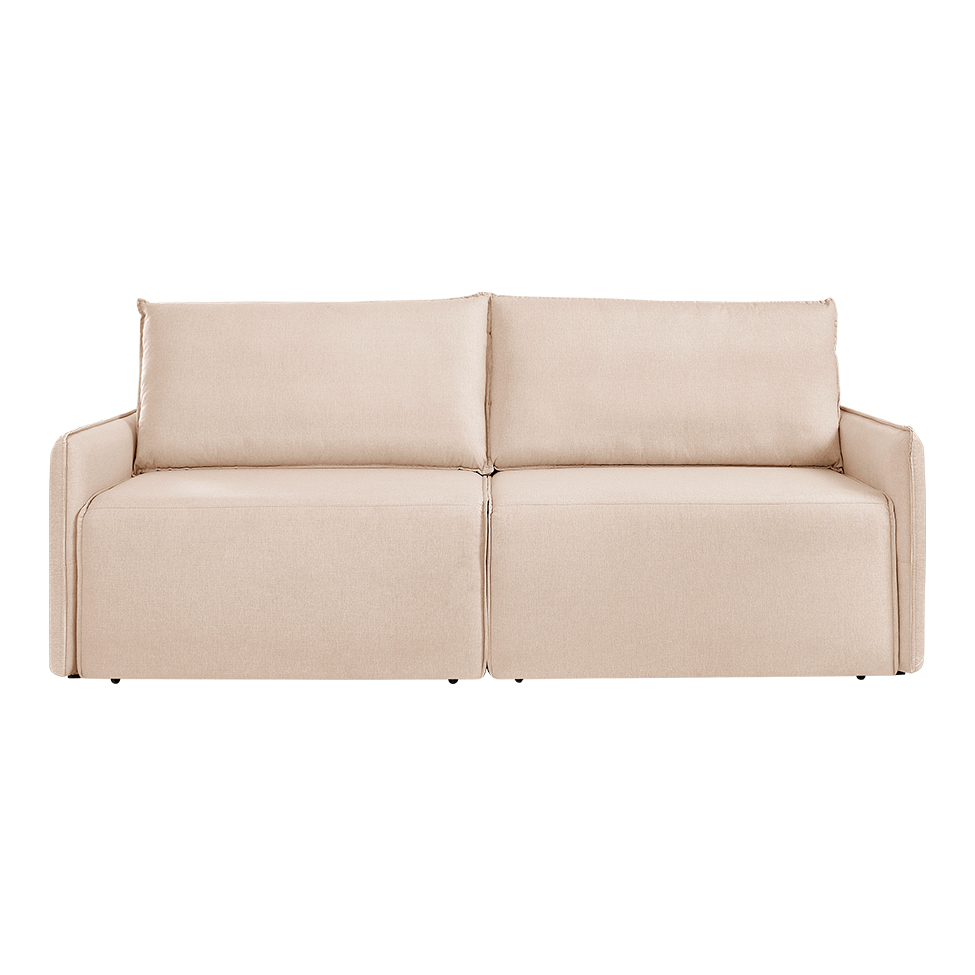 Sofá 3 Lugares Retrátil Urban com USB Linho Bege Claro 200 cm