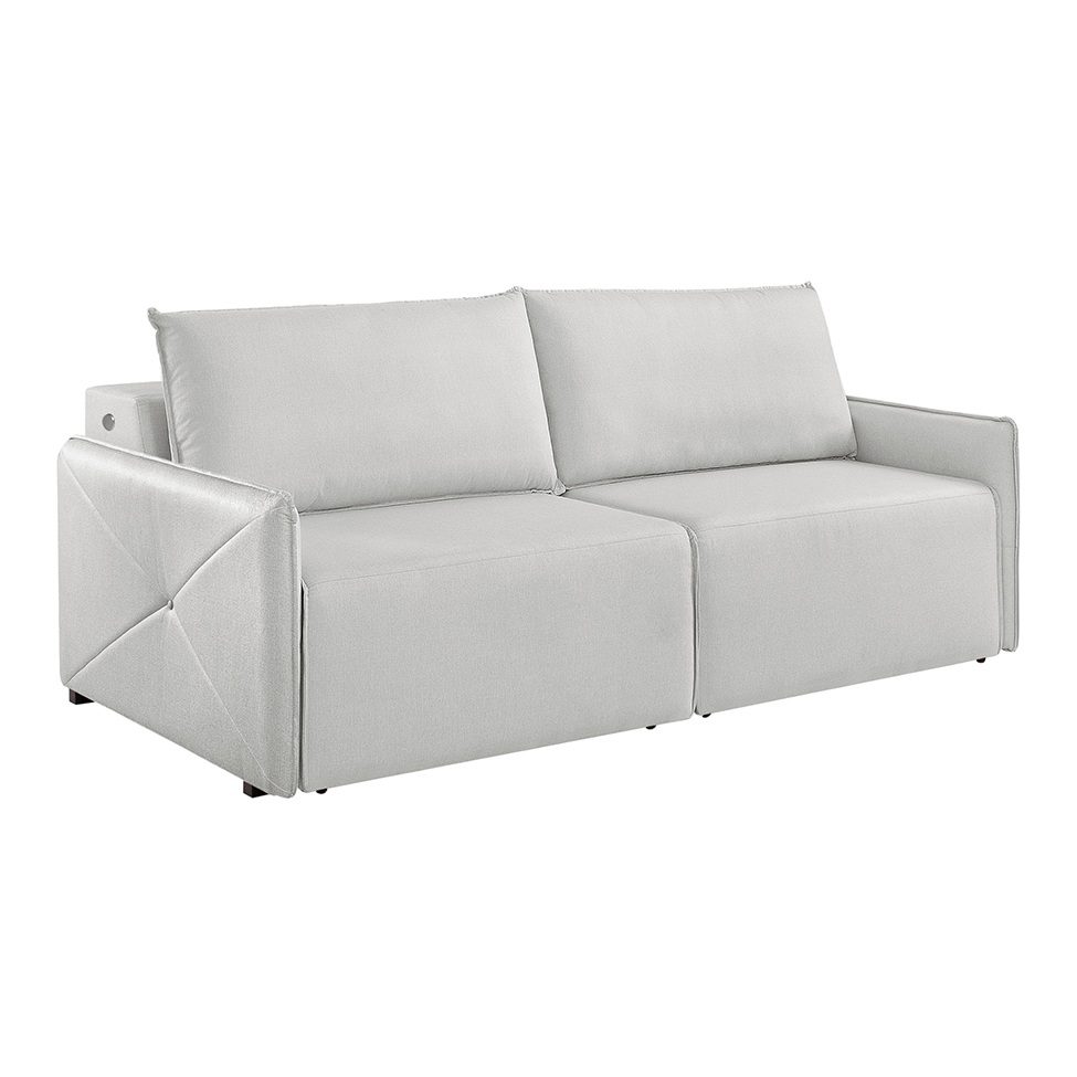 Sofá 3 Lugares Retrátil Urban com USB Linho Cinza 200 cm