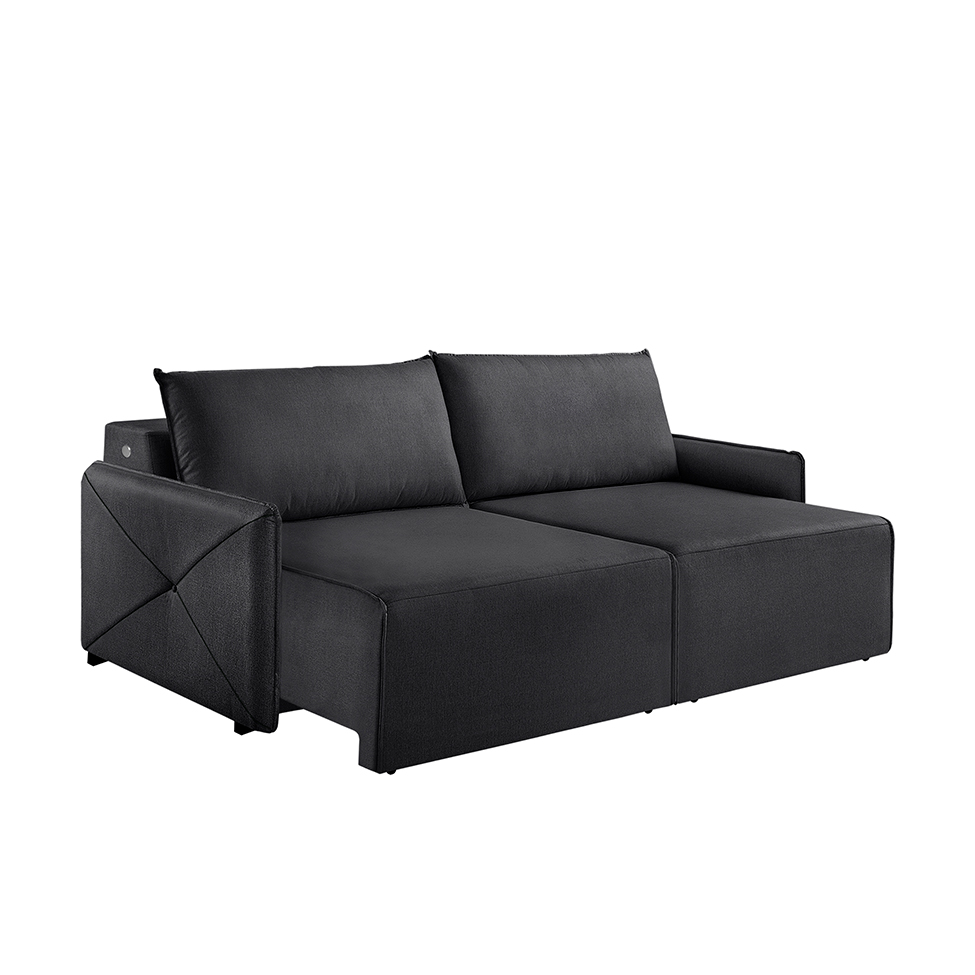 Sofá 3 Lugares Retrátil Urban com USB Linho Grafite 200 cm