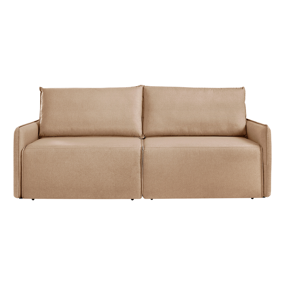 Sofá 3 Lugares Retrátil Urban com USB Linho Palha 200 cm