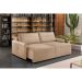 Sofá 3 Lugares Retrátil Urban com USB Linho Palha 220 cm