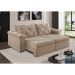 Sofá 3 Lugares Retrátil e Reclinável Astor Veludo Bege 202 cm