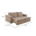 Sofá 3 Lugares Retrátil e Reclinável Astor Veludo Bege 202 cm