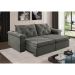 Sofá 3 Lugares Retrátil e Reclinável Astor Veludo Cinza 202 cm