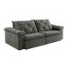 Sofá 3 Lugares Retrátil e Reclinável Astor Veludo Cinza 202 cm