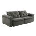 Sofá 3 Lugares Retrátil e Reclinável Astor Veludo Cinza 242 cm