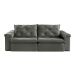 Sofá 3 Lugares Retrátil e Reclinável Astor Veludo Cinza 242 cm