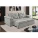 Sofá 3 Lugares Retrátil e Reclinável Astor Veludo Cinza Prateado 202 cm