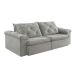 Sofá 3 Lugares Retrátil e Reclinável Astor Veludo Cinza Prateado 202 cm