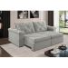 Sofá 3 Lugares Retrátil e Reclinável Astor Veludo Cinza Prateado 242 cm