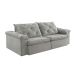Sofá 3 Lugares Retrátil e Reclinável Astor Veludo Cinza Prateado 242 cm