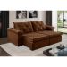 Sofá 3 Lugares Retrátil e Reclinável Astor Veludo Marrom 202 cm