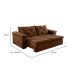 Sofá 3 Lugares Retrátil e Reclinável Astor Veludo Marrom 202 cm