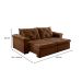 Sofá 3 Lugares Retrátil e Reclinável Astor Veludo Marrom 242 cm