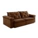 Sofá 3 Lugares Retrátil e Reclinável Astor Veludo Marrom 242 cm