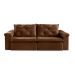 Sofá 3 Lugares Retrátil e Reclinável Astor Veludo Marrom 242 cm