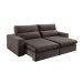 Sofá 3 Lugares Retrátil e Reclinável Free Veludo Cinza 190 cm
