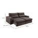 Sofá 3 Lugares Retrátil e Reclinável Free Veludo Cinza 190 cm