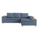 Sofá 4 Lugares Clássico com Chaise Direito Linho Azul