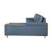 Sofá 4 Lugares Clássico com Chaise Direito Linho Azul