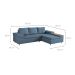 Sofá 4 Lugares Clássico com Chaise Direito Linho Azul