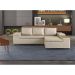 Sofá 4 Lugares Clássico com Chaise Direito Linho Bege
