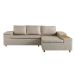 Sofá 4 Lugares Clássico com Chaise Direito Linho Caramelo