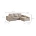 Sofá 4 Lugares Clássico com Chaise Direito Linho Caramelo
