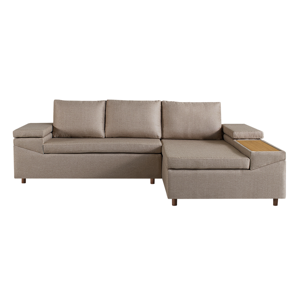 Sofá 4 Lugares Clássico com Chaise Direito Linho Cobre