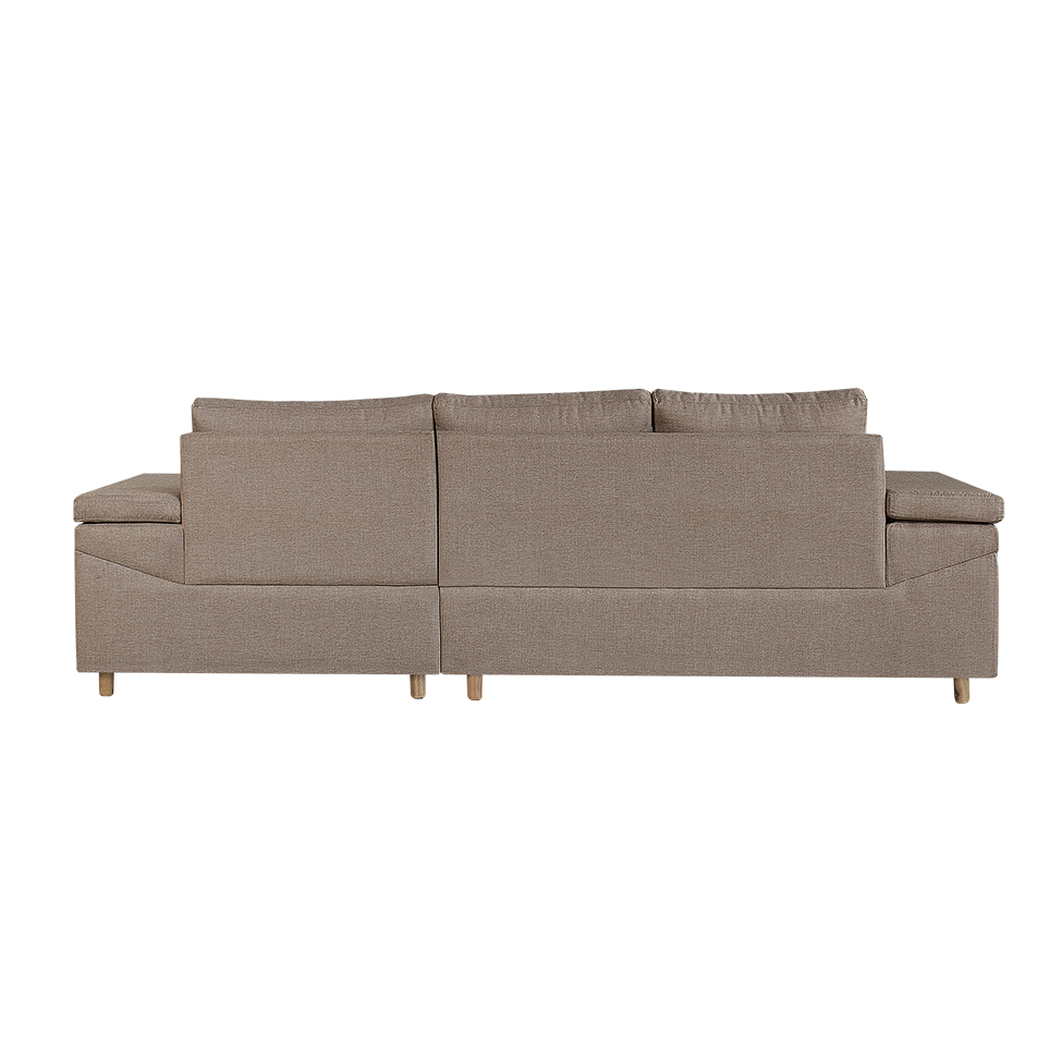 Sofá 4 Lugares Clássico com Chaise Direito Linho Cobre