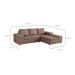 Sofá 4 Lugares Clássico com Chaise Direito Linho Marrom Médio