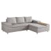Sofá 4 Lugares Clássico com Chaise Direito Linho Palha