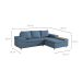 Sofá 4 Lugares Clássico com Chaise Direito e Entrada USB Linho Azul