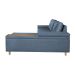 Sofá 4 Lugares Clássico com Chaise Direito e Entrada USB Linho Azul