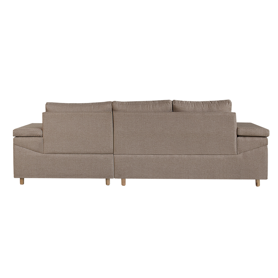 Sofá 4 Lugares Clássico com Chaise Direito e Entrada USB Linho Cobre