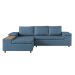 Sofá 4 Lugares Clássico com Chaise Esquerdo Linho Azul