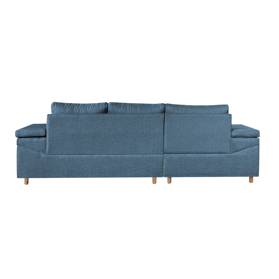 Sofá 4 Lugares Clássico com Chaise Esquerdo Linho Azul