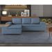 Sofá 4 Lugares Clássico com Chaise Esquerdo Linho Azul