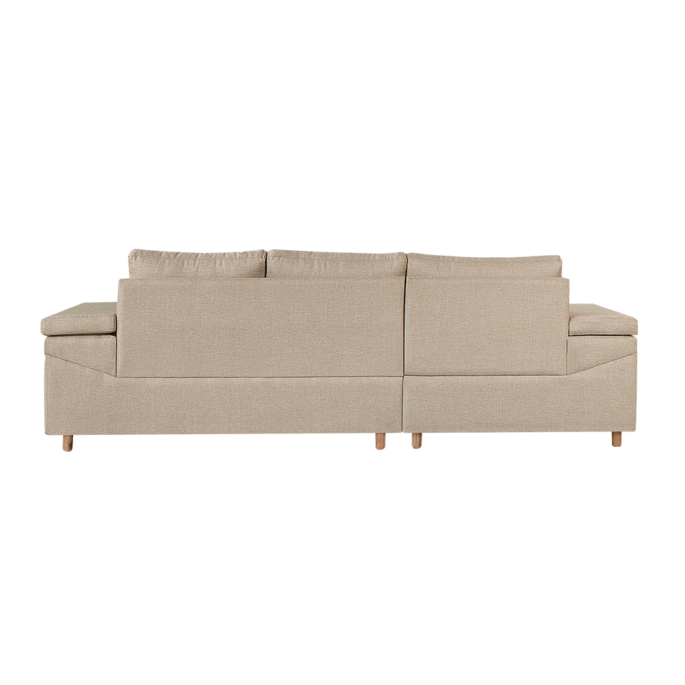 Sofá 4 Lugares Clássico com Chaise Esquerdo Linho Bege