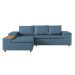 Sofá 4 Lugares Clássico com Chaise Esquerdo e Entrada USB Linho Azul