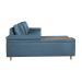 Sofá 4 Lugares Clássico com Chaise Esquerdo e Entrada USB Linho Azul
