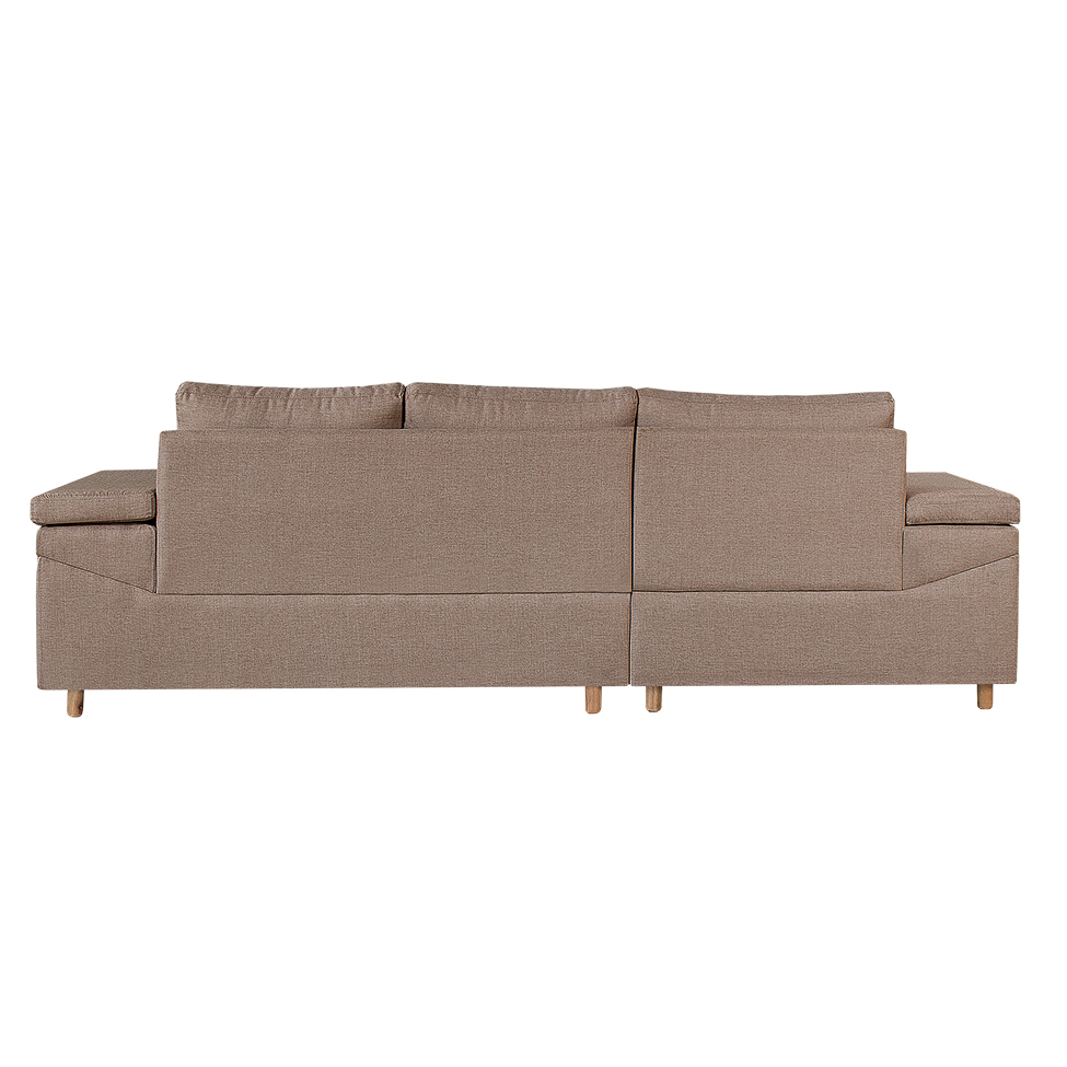Sofá 4 Lugares Clássico com Chaise Esquerdo e Entrada USB Linho Cobre