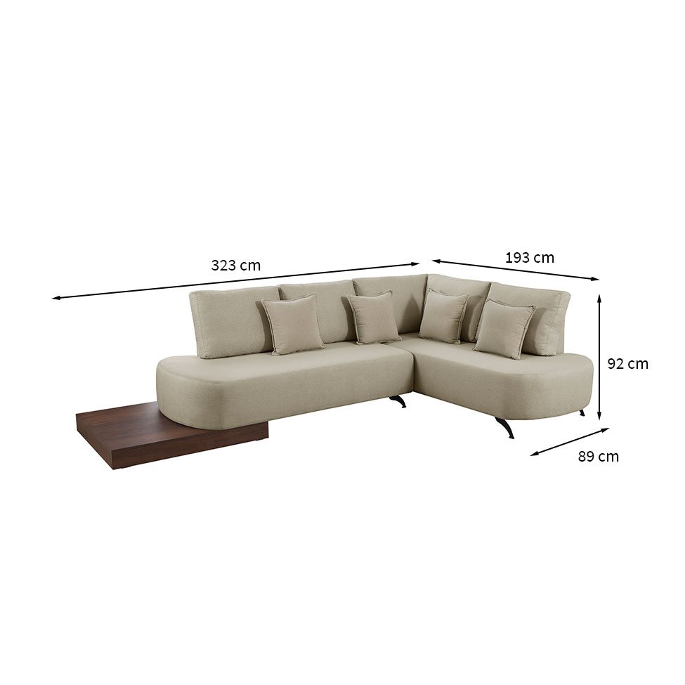 Sofá 4 Lugares Paris com Apoio Lateral Linho Creme