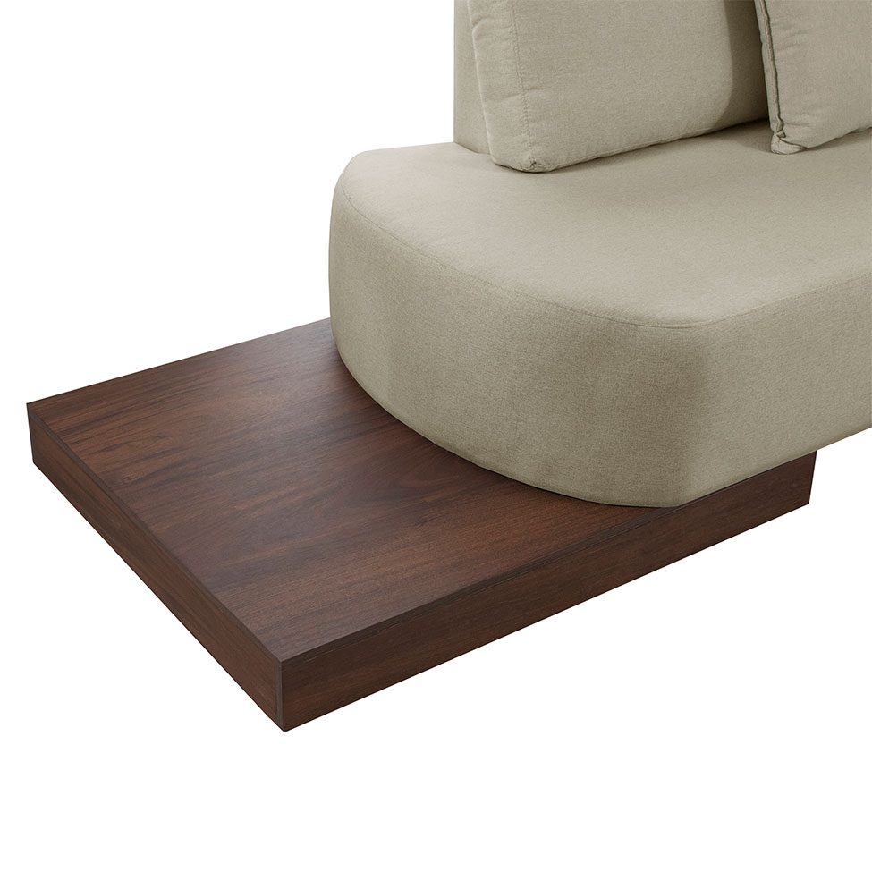 Sofá 4 Lugares Paris com Apoio Lateral Linho Creme